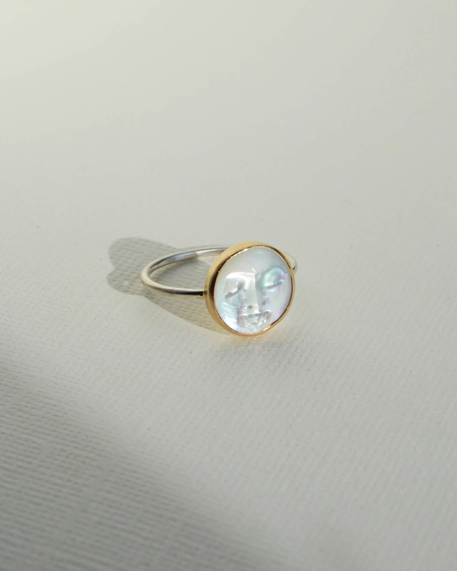 Pearl Moon Face Ring - Image 3